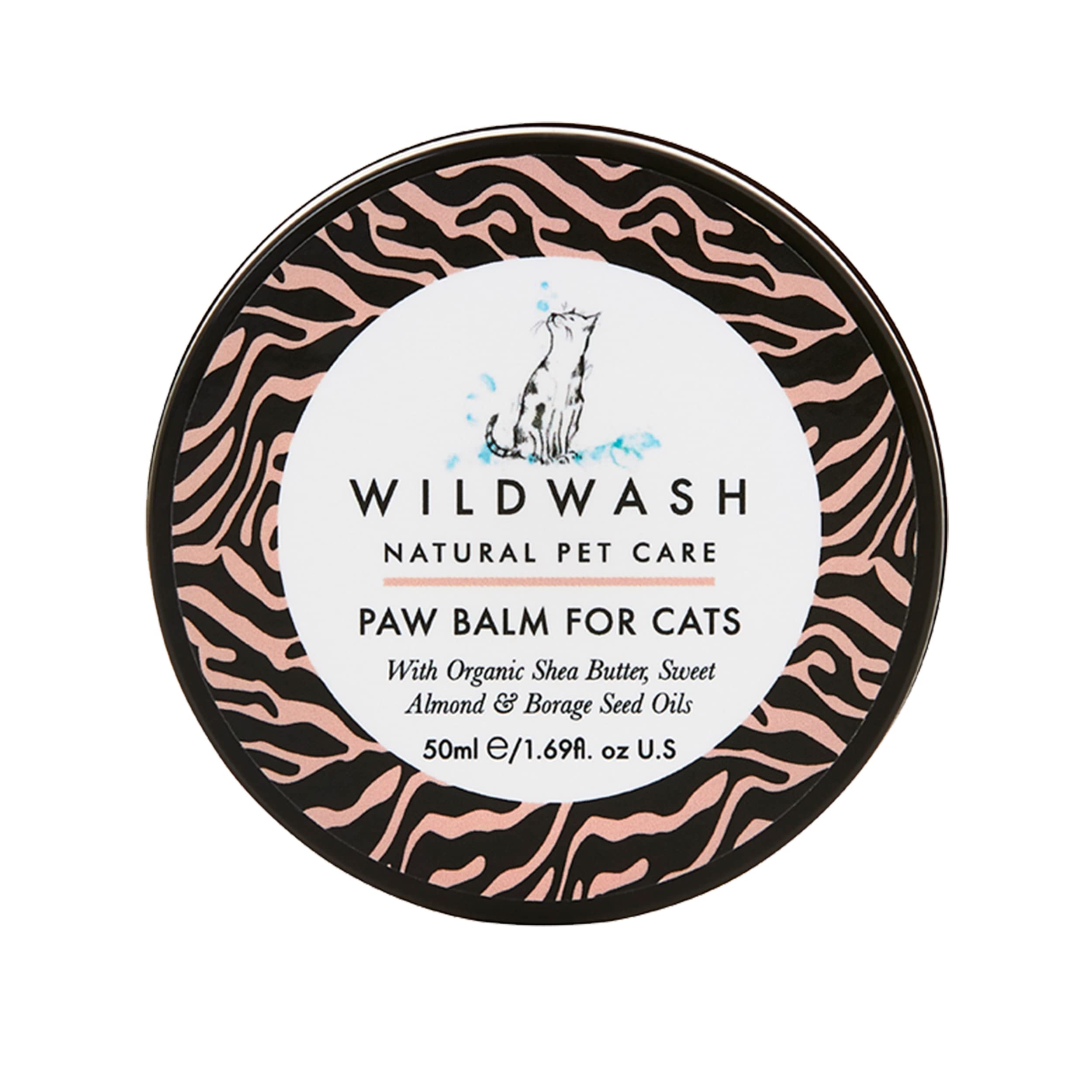 WildWash Cat Paw Balm - Super Conditioning Paw Treatment For Cracked, Dry and Rough Paws, Nails, Dry Noses, and Calloused Elbows - Natural, Sulphate and Paraben-Free for Sensitive Skin