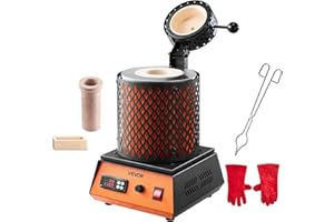 VEVOR Electric Melting Furnace, 3kg Electric Metal Smelter Foundry, 1350W 2102℉/1150℃ Smelting Furnace Kit for Gold/Silver Jewelry & Copper/Aluminum Casting