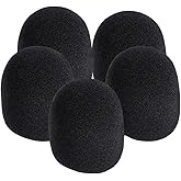 On-Stage Foam Ball-Type Microphone Windscreen, Black (5-Pack)