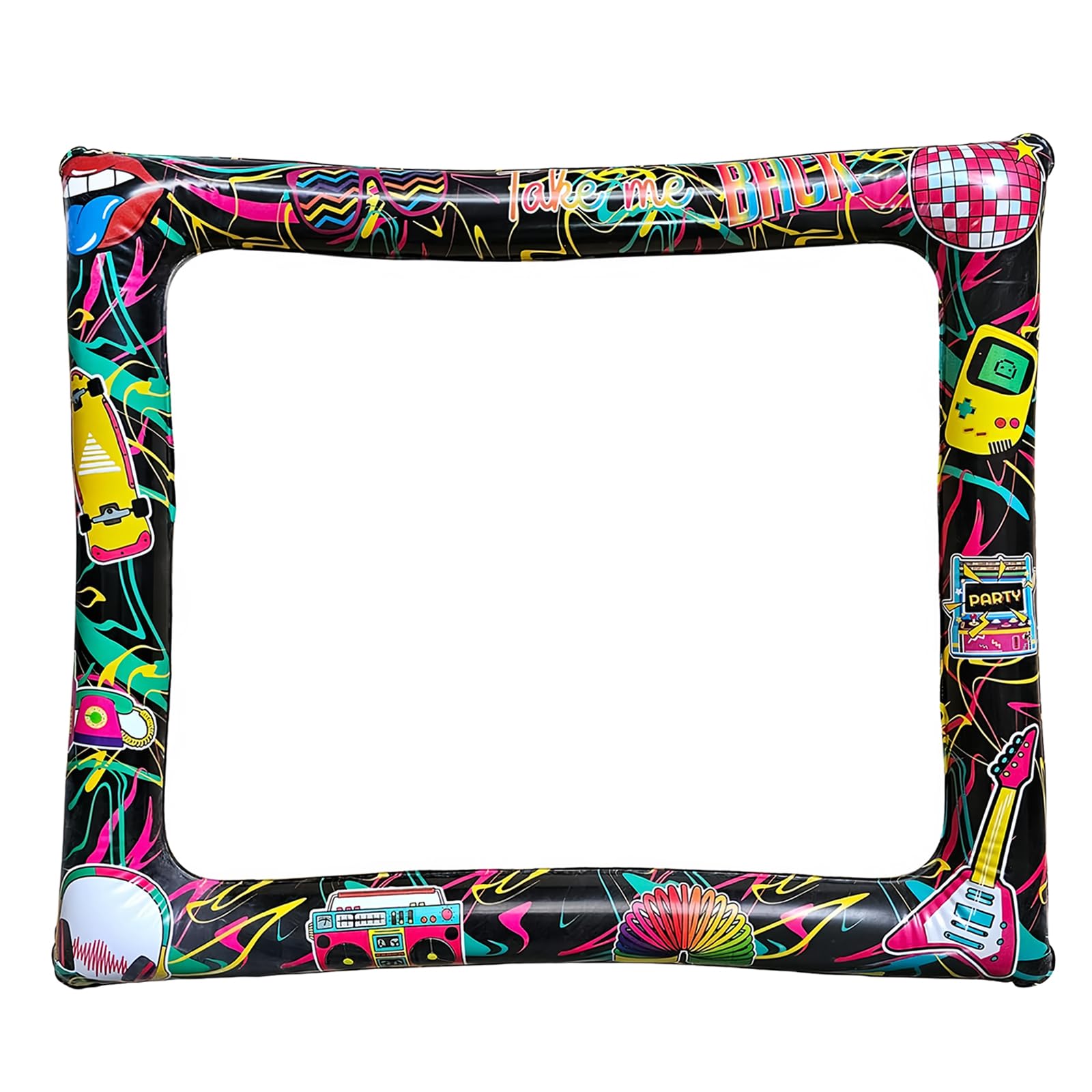 70s 80s 90s Party Inflatable Photo Booth Prop Retro Inflatable Selfie Frame,Giant Picture Frame Inflatable Photo Frame Blow Up Prop for Men Women 1980s Hippie Disco Decorations