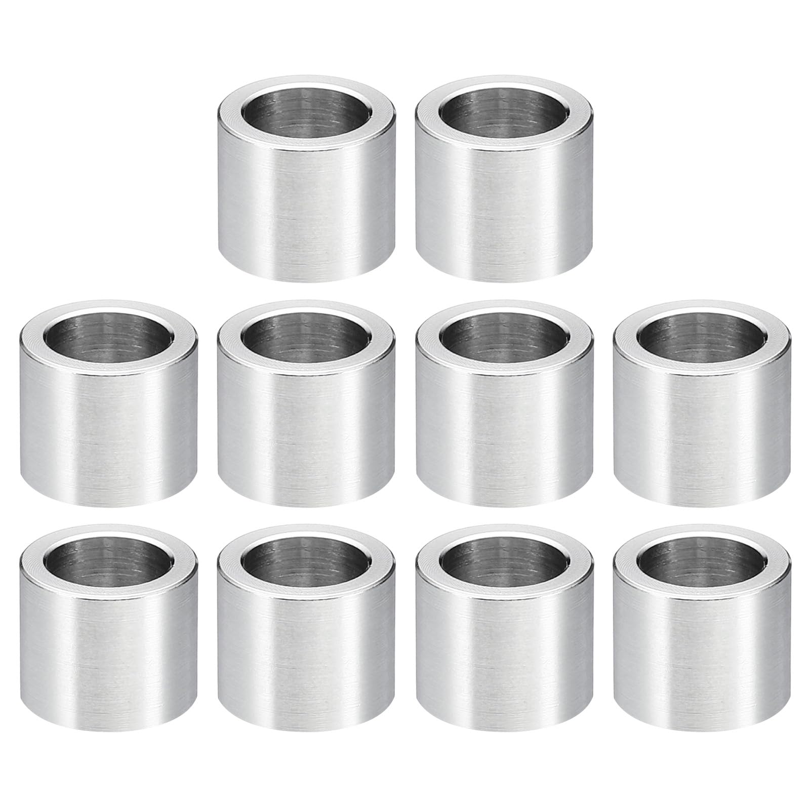 PATIKIL M8 Stainless Steel Spacers, 10Pcs Metal Spacer Stainless Steel 8.2mm ID x 12mm OD x 10mm L Stainless Steel Spacer Screw Standoff for 5/16" or M8 Screw