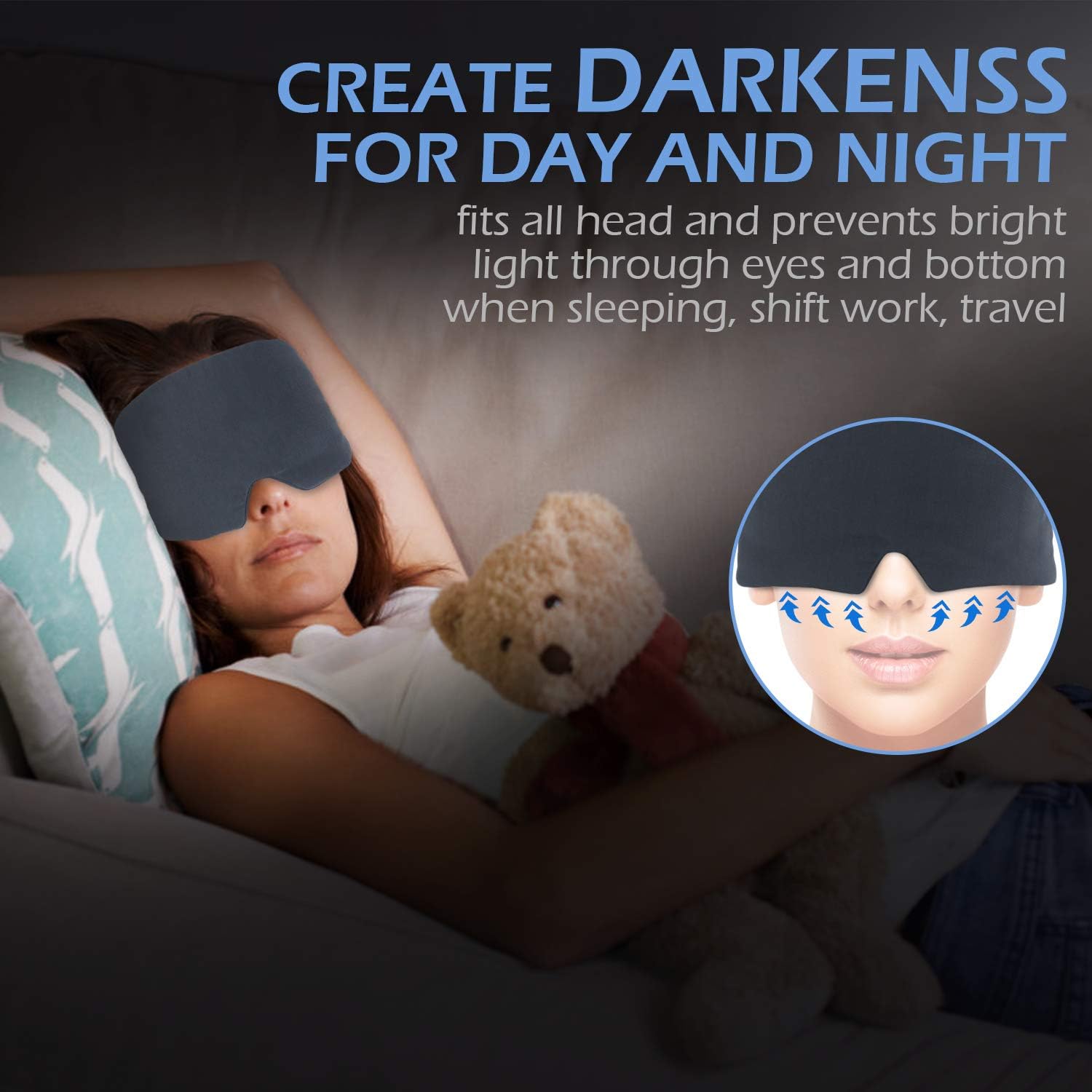 Mavogel Sleep Mask, Skin Friendly Modal Material & Light Blocking Sleeping Mask for Home/Flight/Shift Work, Handmade - Image 4