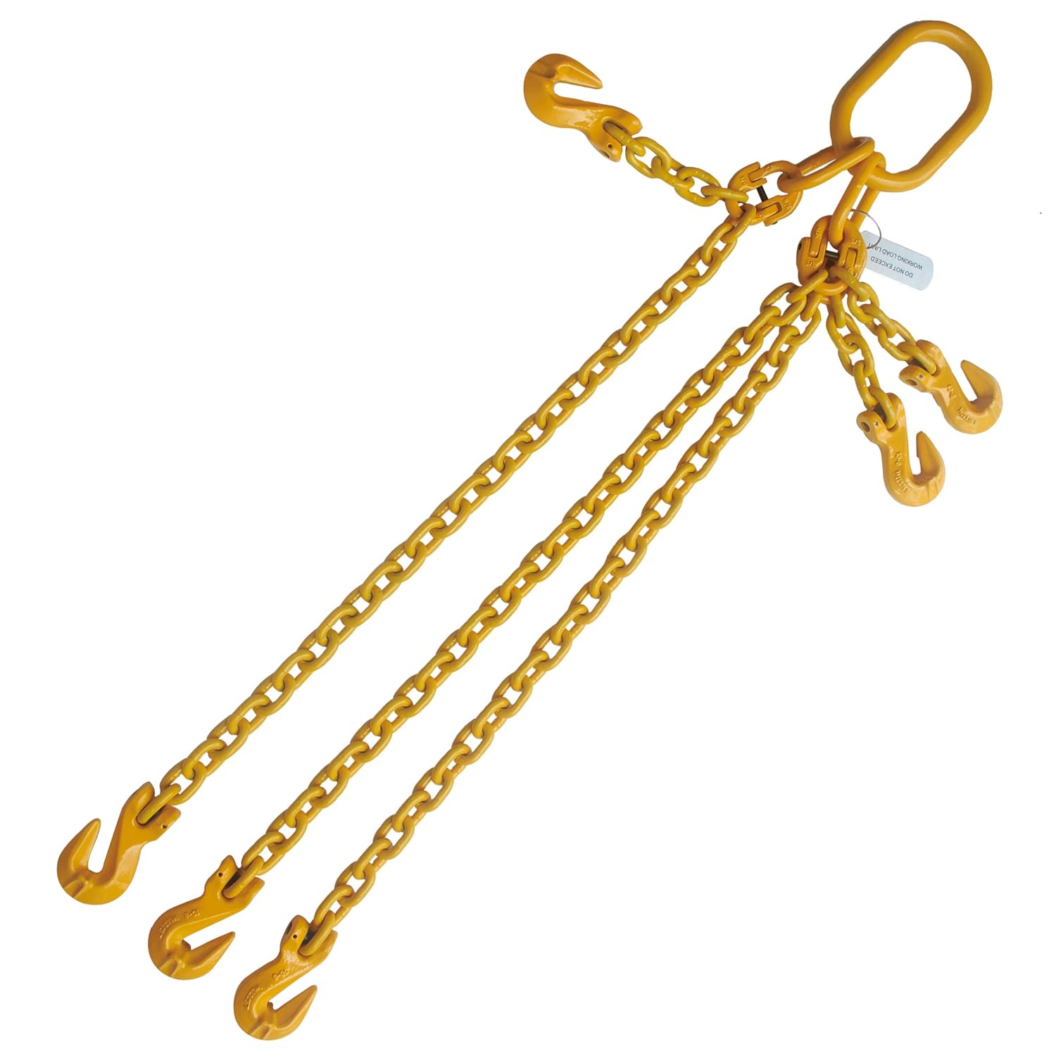 Grade 80 5/16X6 Chain Sling Double Leg Adjustable with Grab Hooks 7800