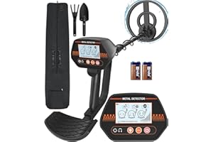 DetectTrek Metal Detector for Kids, 8" Waterproof Coil, Intuitive Fun LCD Display with All Metal & Disc Modes, Adjustable Lightweight Starter Kit, STEM Gift for Ages 6-12 Outdoor Exploration, MD-4070