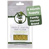 Perfect Plants Fiddle Leaf Fig Fertilizer, 5 oz, Slow Release Pellets | 16-5-11 formula feeds for 6 months with one application, keeps Ficus leaves green and glossy, easy resealable bag