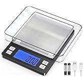 BOMATA 0.01g Small Digital Gram Scale, Upgraded 1kg Jewelry Scale | USB Rechargeable, Larger Display, Hold Function, High Precision, Grams and Ounces for Herb,Coin,Powder,Yeast, Kitchen Black