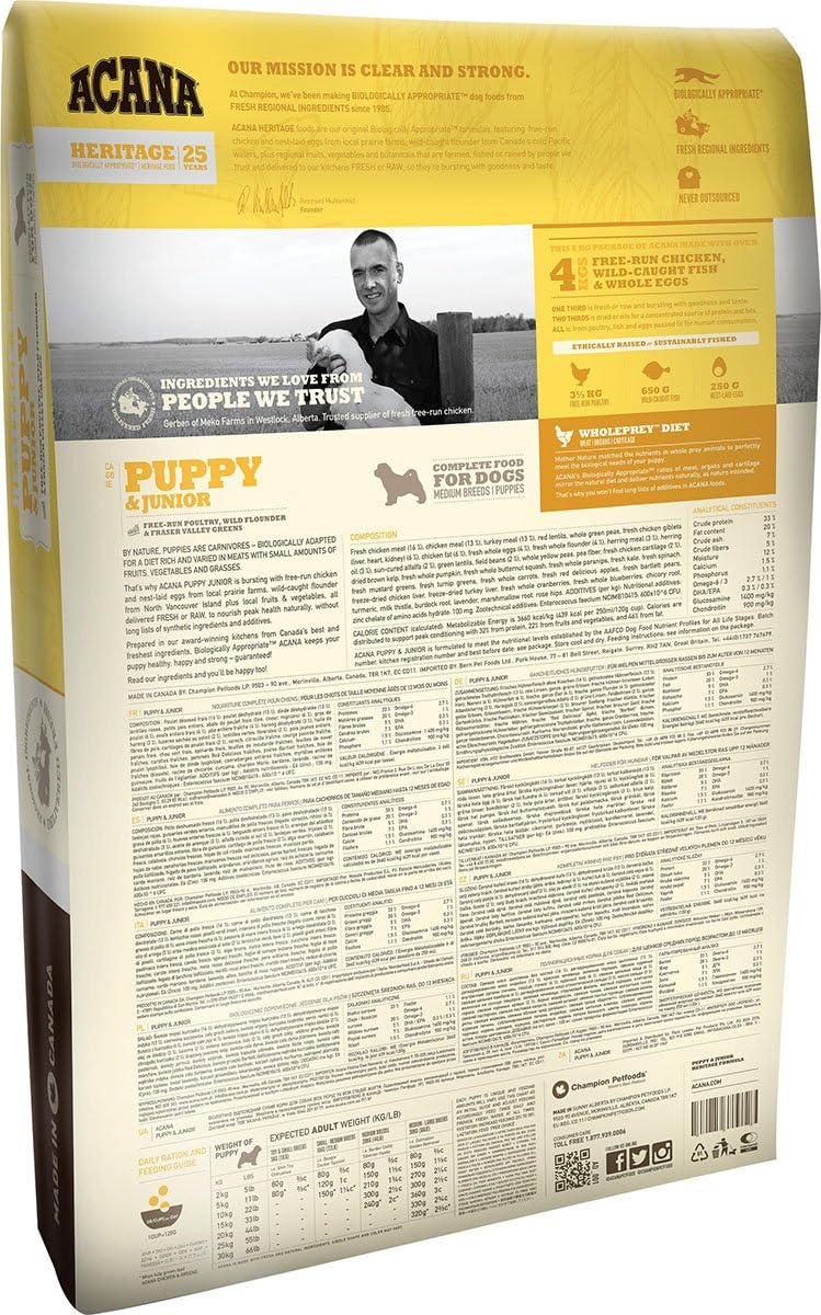 Acana Puppy and Junior Dog Food, 11.4 kg, Rood, 11.4 kg (Pack of 1) - Image 3