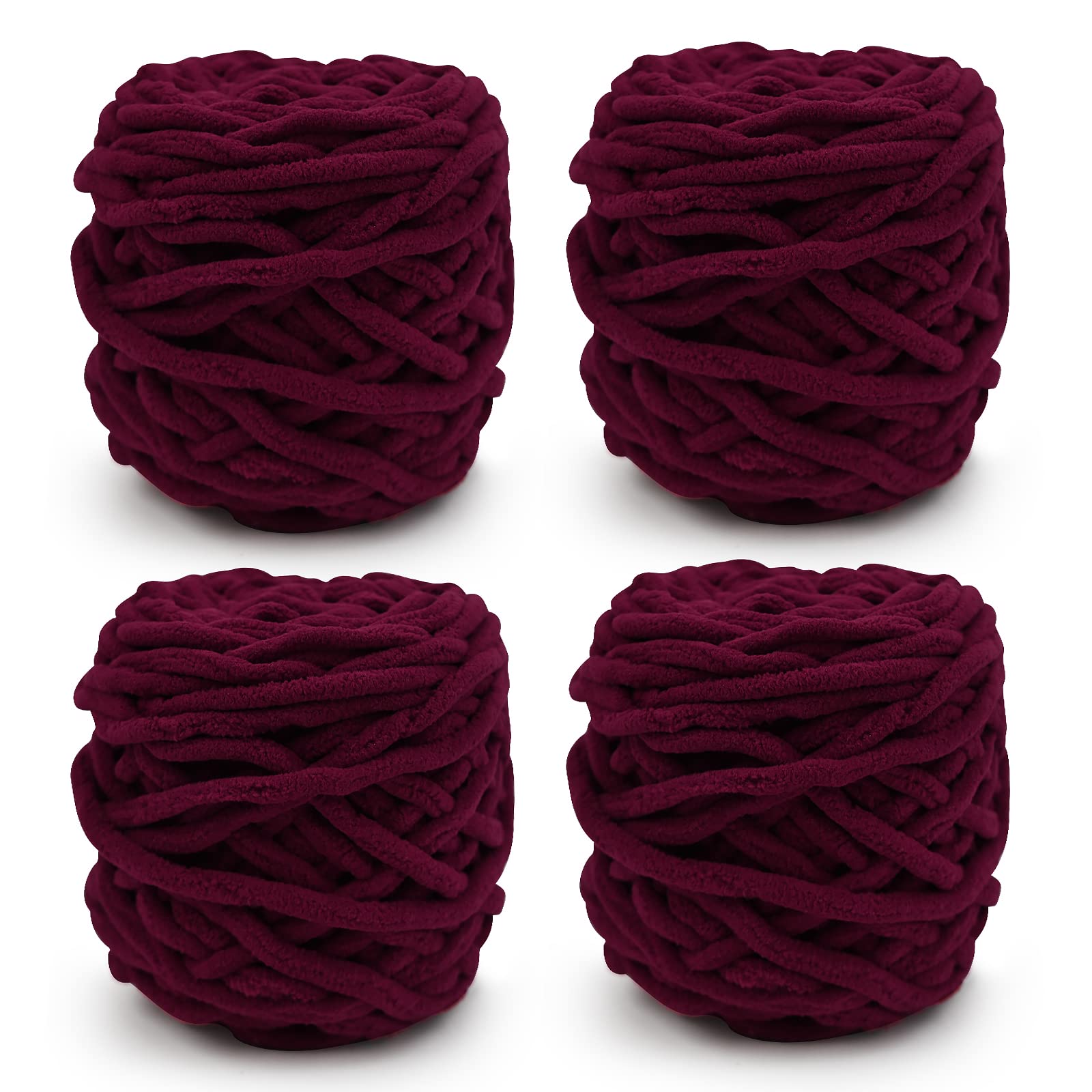 Knitting Wool Yarn 4 x 100g Multi-Colored Soft Chunky Yarn for Crochet Projects Making Plush Balls Handmade Bags Sweaters Shoes Hats Sweaters Blankets Scarves — image 1