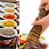 BINHAI 8 Inch Wooden Pepper Mill Set Salt Pepper Grinder Kit with Ceramic view 2