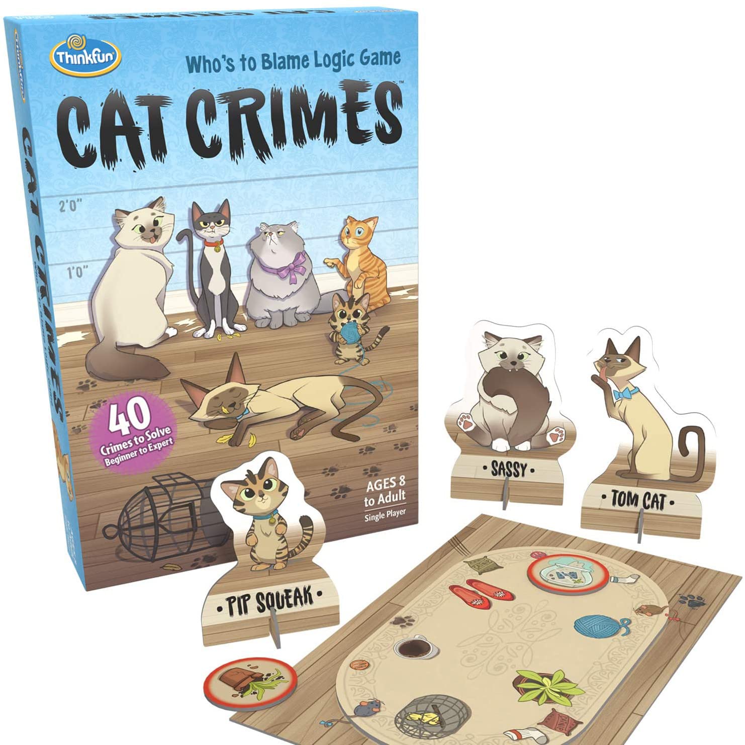 Thinkfun Cat Crimes Who's to Blame - Logic Challenge Game for Kids and Adults Age 8 Years Up