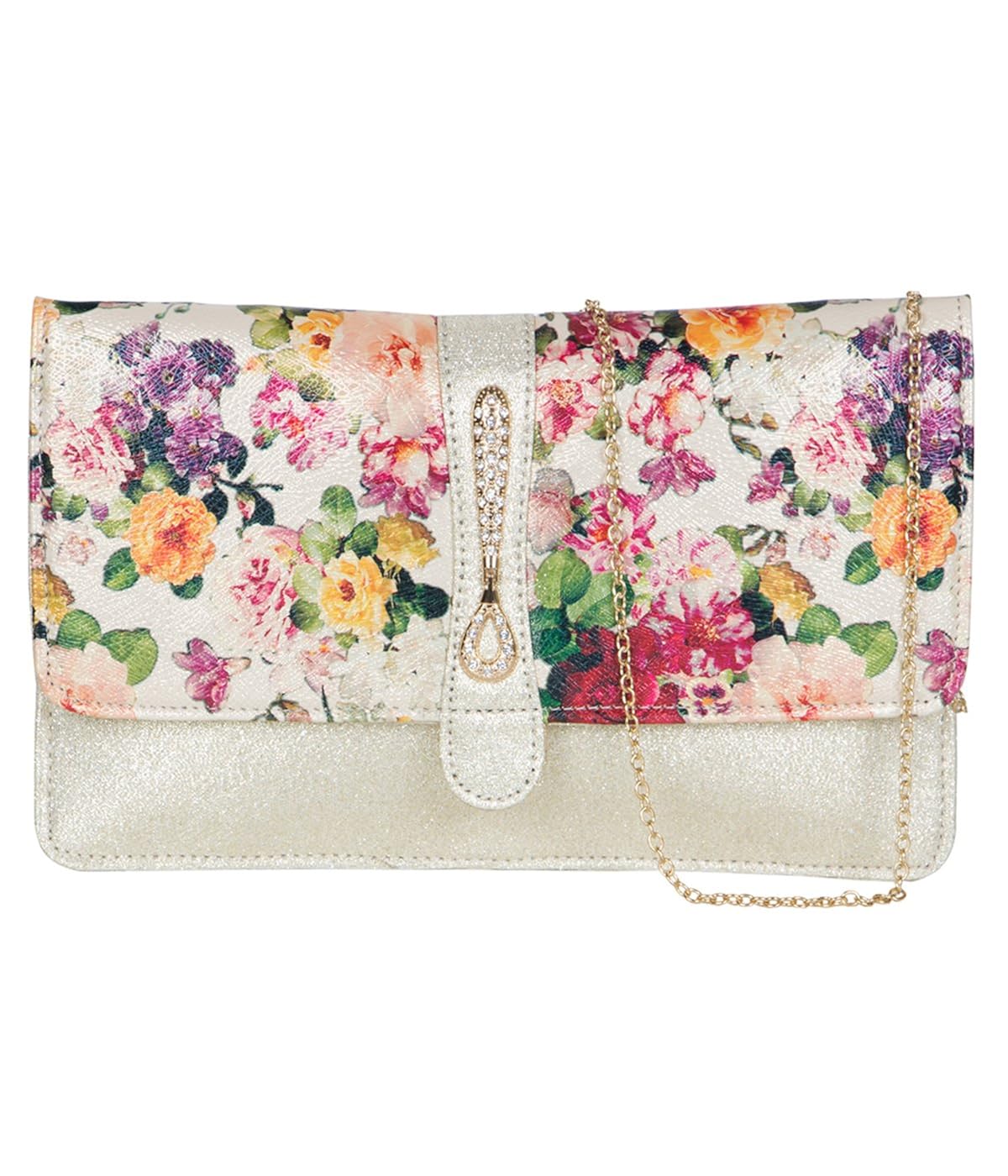 adisa cl013 gold women girls clutch sling bag