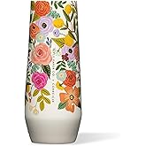 Corkcicle Stemless Flute - Chill Drinks for 9 Hours - Summer Gift - 7 oz - Garden Party Cream