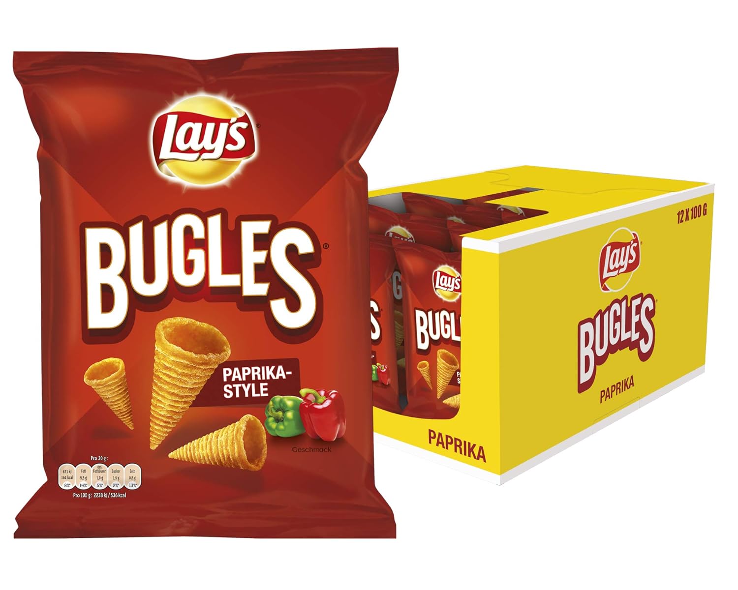 Lay's Bugles Paprika Herzhafter MaisSnack mit PaprikaGeschmack 12
