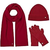 KVSS 100% Pure Cashmere Hat Scarf and Gloves Set for Women Knit Beanie Winter Set | Luxury from inner Mongolia