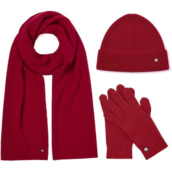 Garnet Hill Burgundy Cashmere Knit Hat and Gloves Set Cashmere Ribbed Beanie | Garnet Hill main image 3