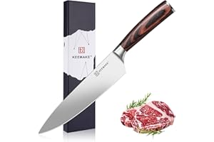 KEEMAKE Chef Knife 8 inch, Japanese Kitchen Knife with German High Carbon Stainless Steel 1.4116 Meat Knife, Gyuto Knife with