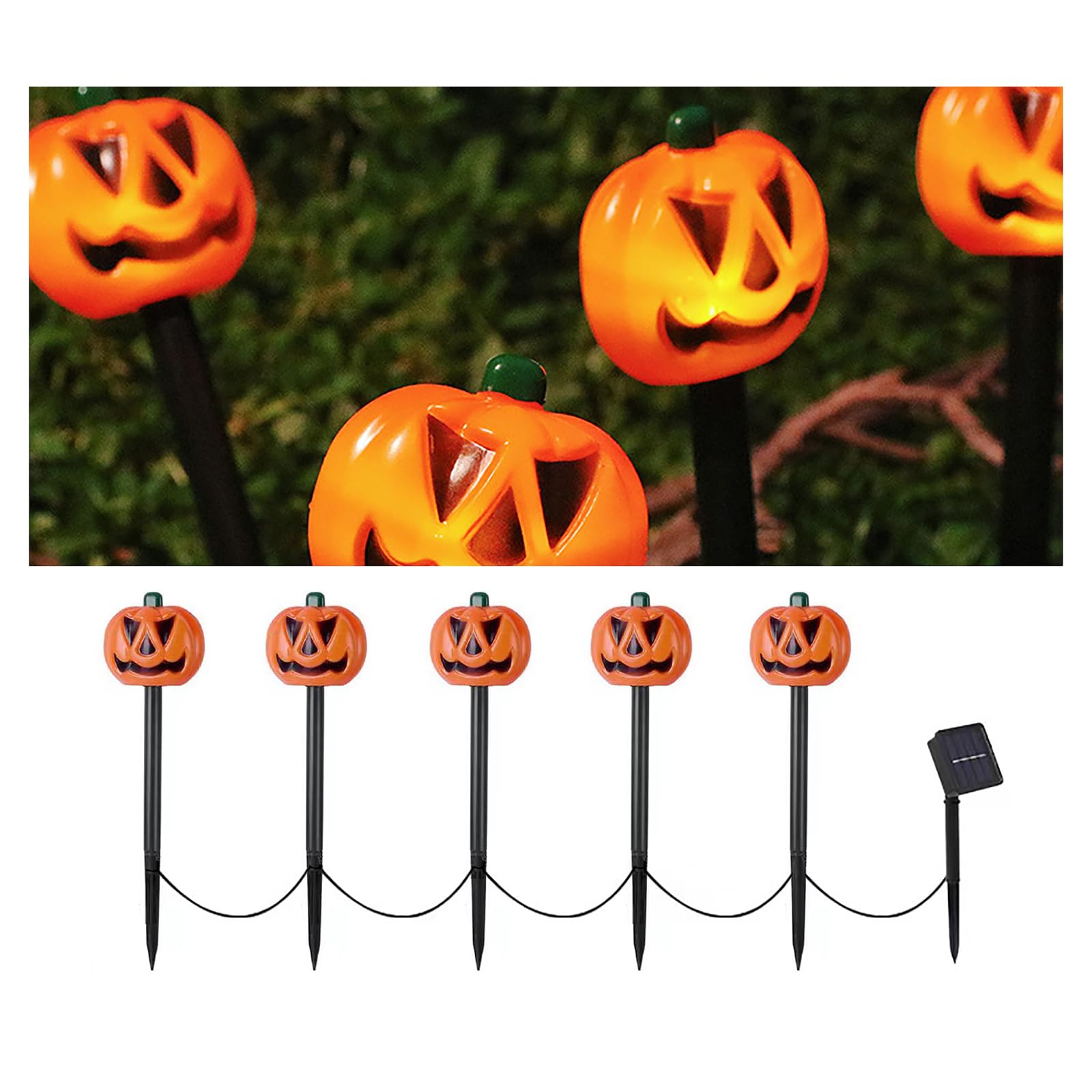 TAHUAON Pathway Lights Solar Powered,Garden Stake Landscape Lights Halloween Pumpkin Lights Auto On/Off Walkway Yard Lawn Light for Halloween Patio Landscape Decor Pumpkin-1