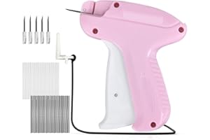 KAIFANSUN Stitchy Quick Clothing Fixer, Tagging Gun for Clothing, Mini Stitch Gun for Clothes, Comes with 6 Fine Needles, 1000 Black & 1000 White Fasteners, Quick Stitch Sewing Gun Tag Gun for Clothes, Pinks