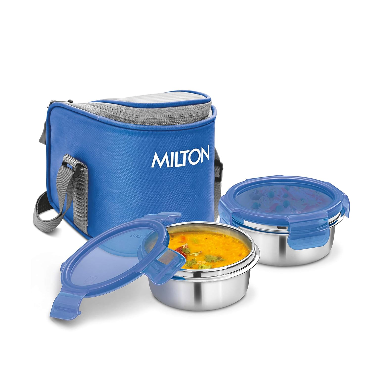 Buy Milton Cube 2 Lunch Box, 300 ml, Set of 2, Blue Online at Low