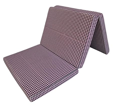 UPTOWN DECOR Three Fold Single Bed Size 1.6 Inches Epe Foam (72 X 35 X 1.6, Checkered)