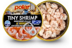 MW Polar Tiny Shrimp Without Vein 6.35 oz (Pack of 1), Wild Caught, Ready to Eat, Denmark Cold Water, Clean & Peeled