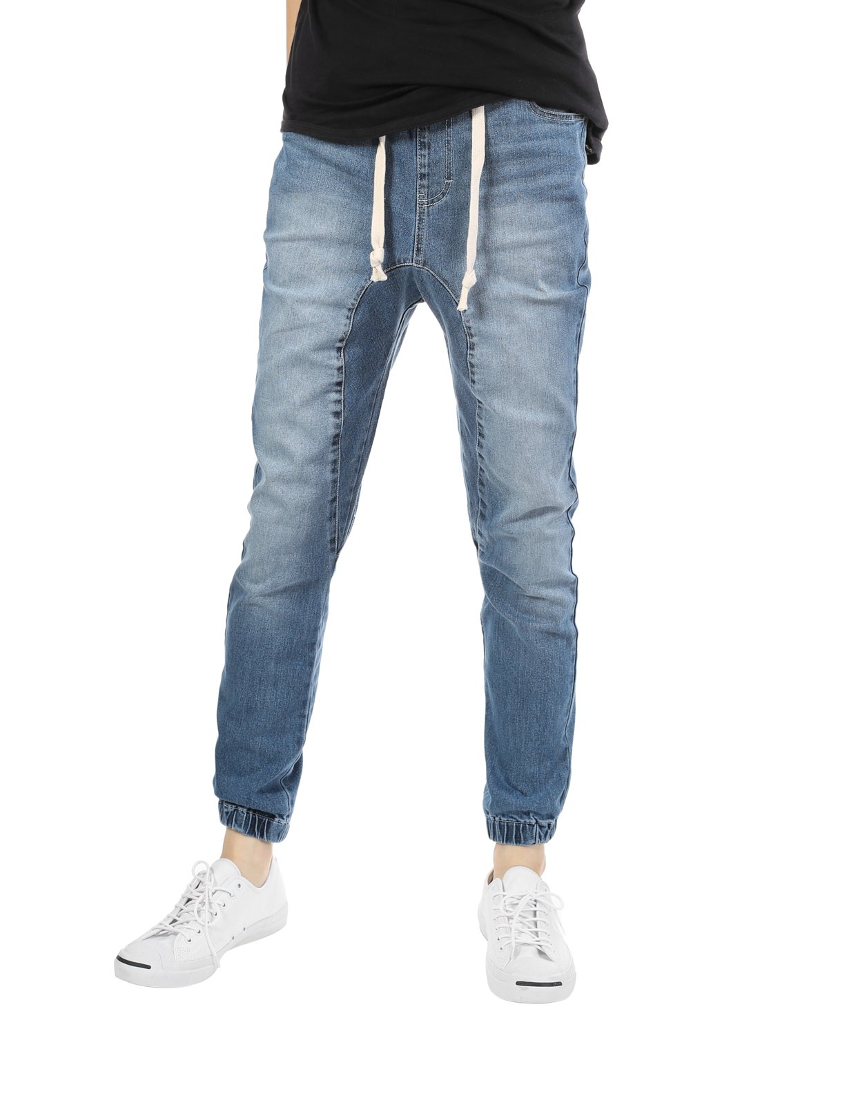 Allsense Men's Slim-Fit Twill Drop-Crotch Denim