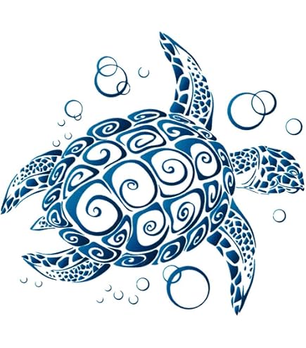 EW Designs Tribal Turtle Bumper Sticker - Pink & Blue Ombre Vinyl Decal, 4 Inches Tall - View #8