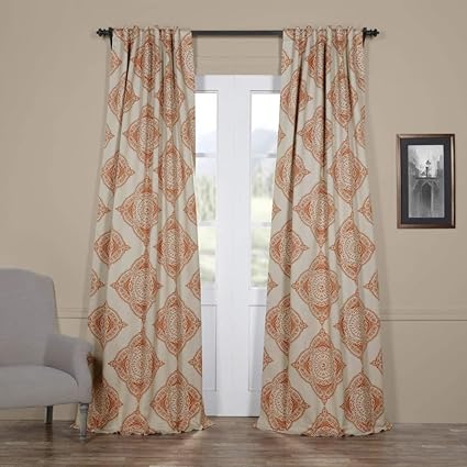 Amazon Com Nil 2pc Girls Burnt Orange Moroccan Window Curtain 108