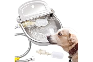 AKUATUZ Automatic Dog Water Bowl Dispenser Large Size Pet Waterer Feeder Stainless-Steel Water Trough for Poultry and Small Livestock