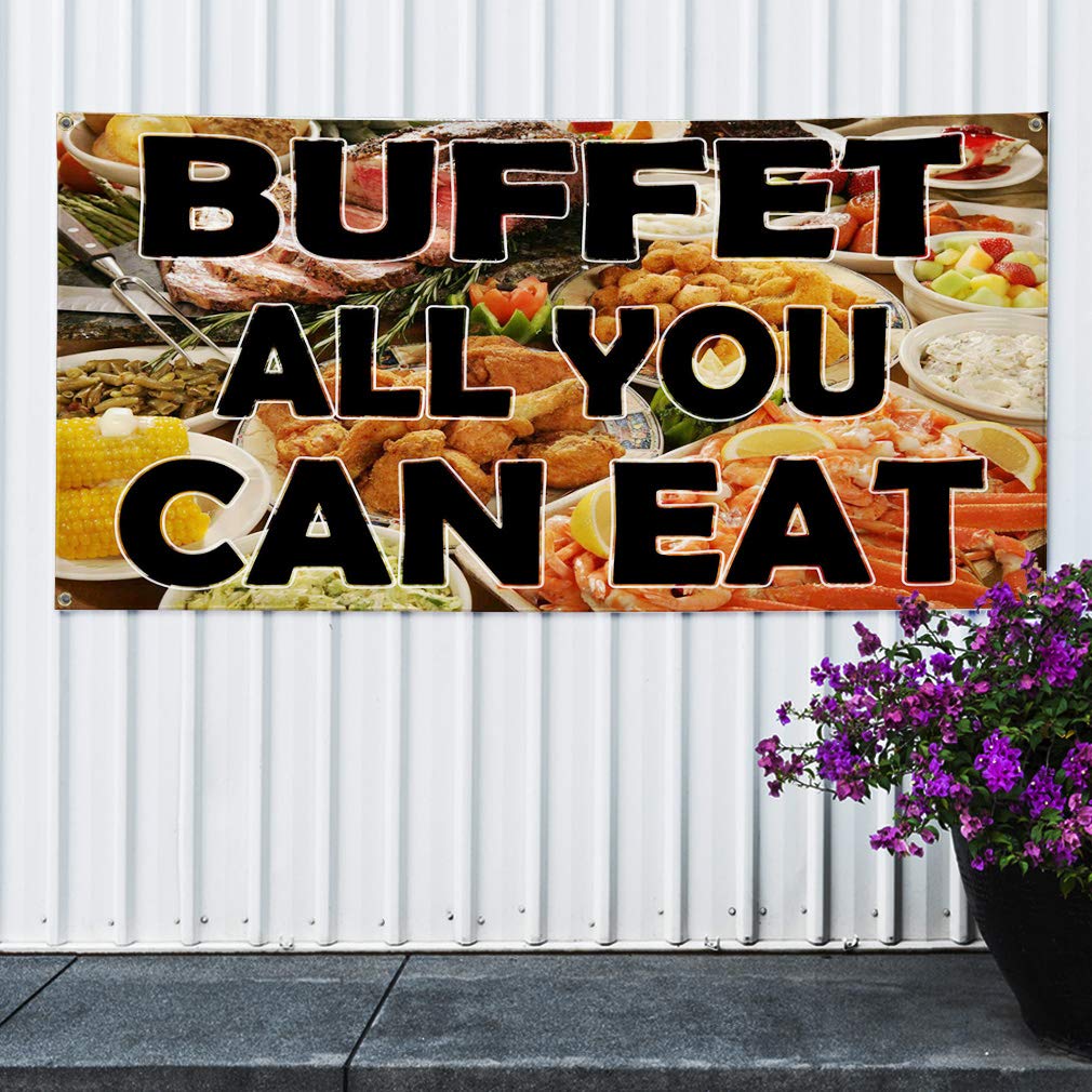 Size Options Business Signs All You Can Eat Buffet Vinyl Banner