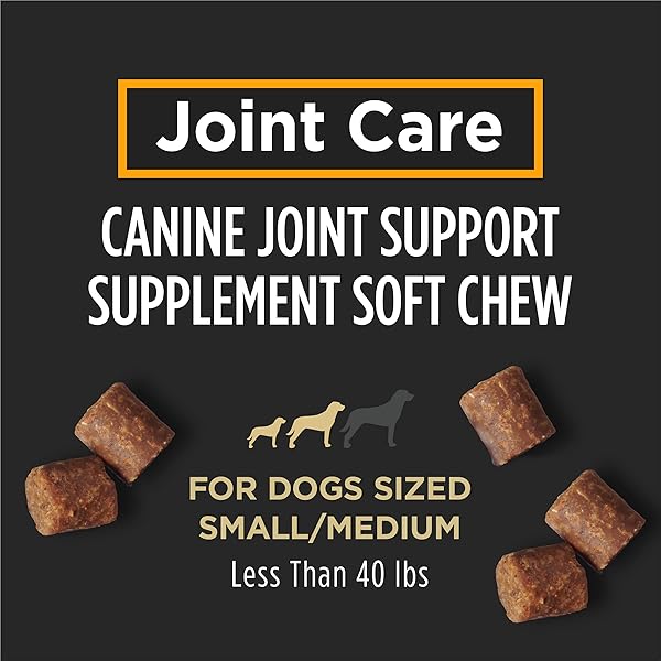 PURINA PRO PLAN VETERINARY SMALL BREED DOG JOINT CARE SUPPLEMENT WITH GLUCOSAMINE, CHONDROITIN, AND COLLAGEN TO SUPPORT HIP AND JOINT HEALTH – 30CT POUCH