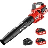 EWORK 700 CFM Cordless Electric Leaf Blower with Battery and Fast Charger | 200MPH, 2&times;4.0Ah Batteries, 2-Speed Adjustable, 20V Handheld Leaf Blower for Car Drying, Lawn Care, Yard Work ＆ Winter Snow