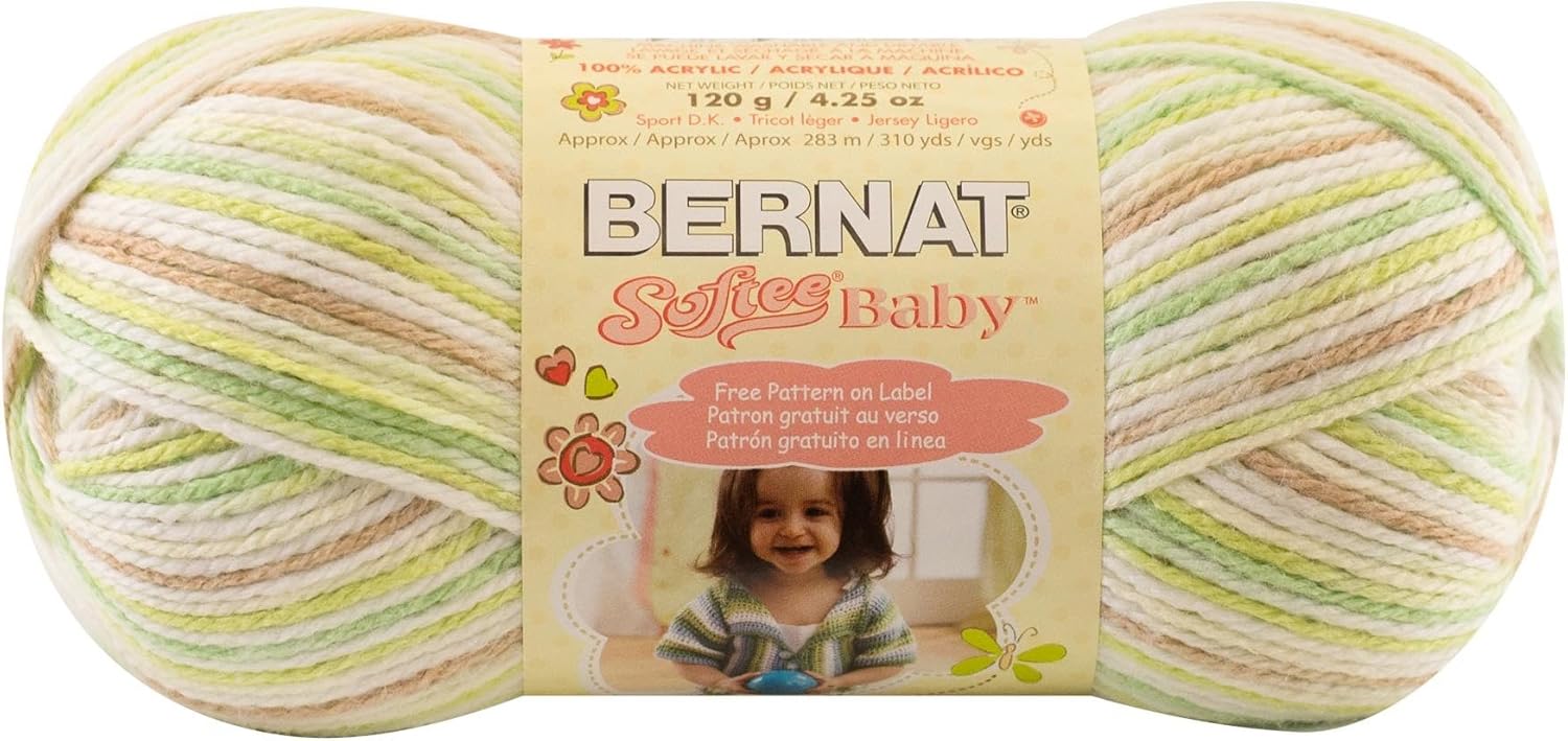 Bernat Softee Baby Yarn, Ombre, 4.2 Ounce, Little Trees, Single Ball