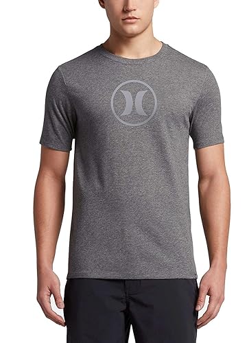 Hurley Mens Dri-Fit Circle Icon T-Shirt MTS0023340,Charcoal - Main Image
