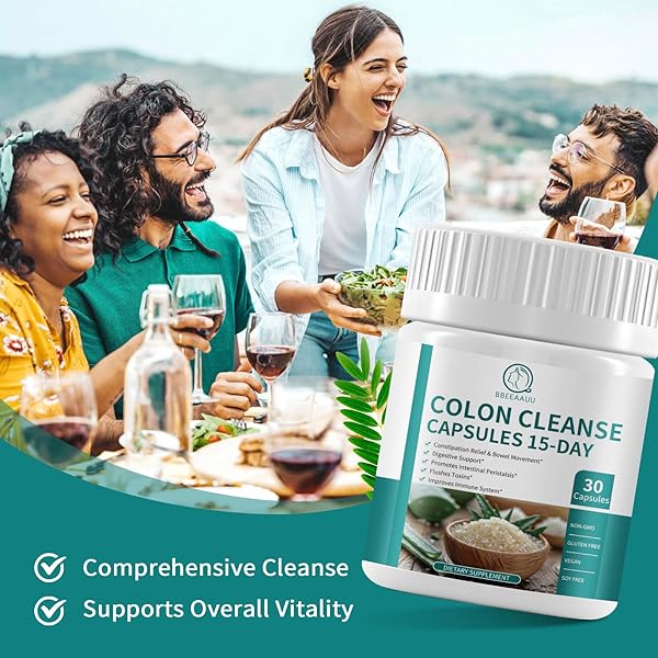 BBEEAAUU COLON CLEANSE DETOX CAPSULES, 15 DAY GUT HEALTH SUPPLEMETNS, GUT HEALTH FOR WOMEN MEN, SUPPORT DIGESTIVE & INTESTINAL, WITH PSYLLIUM HUSK POWDER & SENNA LEAF, NON GMO, GLUTEN FREE