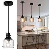 WILON Industrial Pendant Light, 4'' Black Seeded