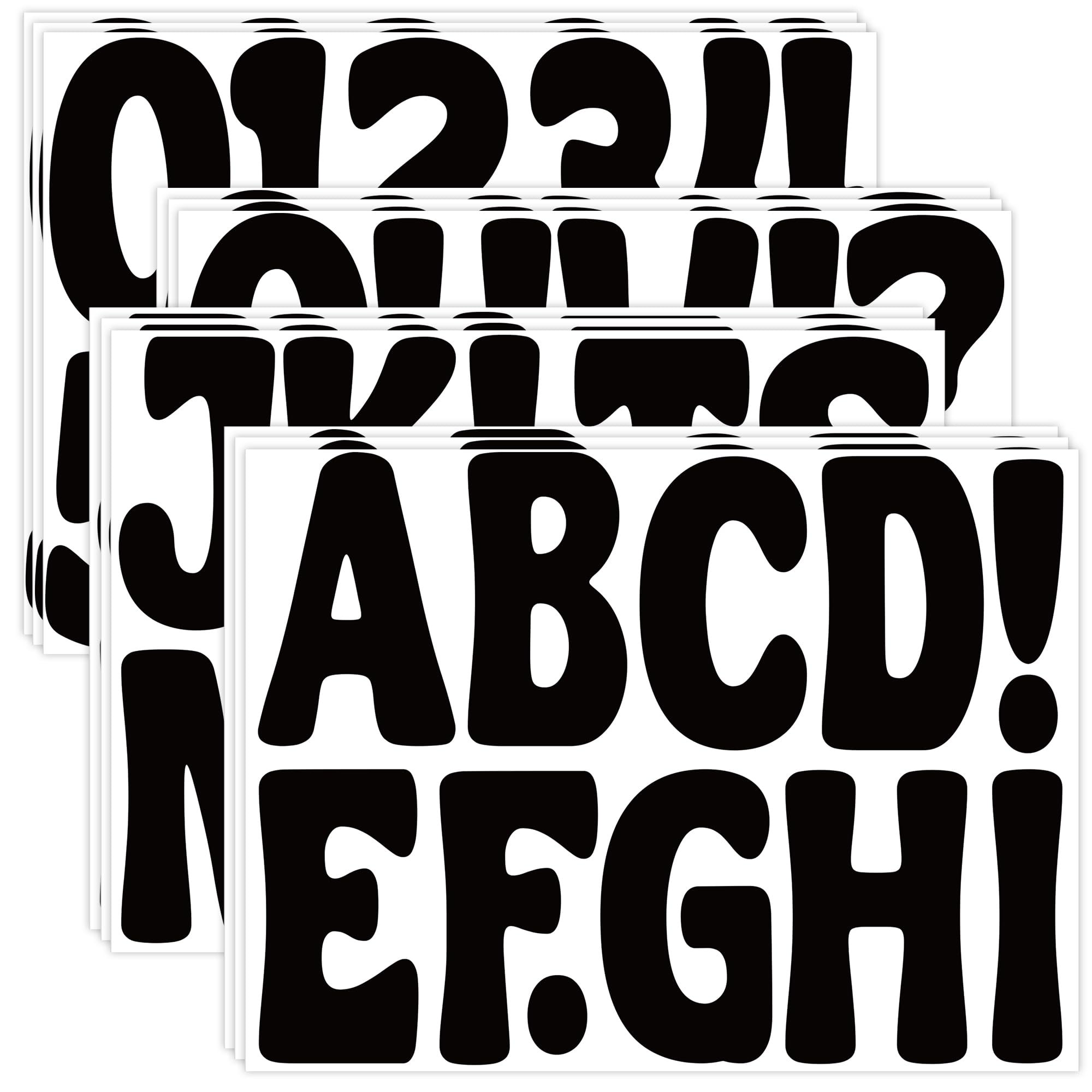 Photo 1 of 129 PCS Letter Stickers Large Bulletin Board Letters Alphabet Number Stickers Vinyl Waterproof Self-Adhesive Stick on Letters for Poster Board Mailbox Crafts Classroom Home Party Decor(Black, 4 Inch)