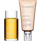 Clarins Tonic Body Treatment Oil and Body Partner Stretch Mark Expert Bundle | Stretch Mark Oil | Stretch Mark Cream for Pregnancy | Firms and Tones | Contains Natural Plant Extracts | All Skin Types