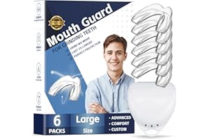 MICTANING 6 Pack Mouth Guards for Men,Comfortable Dental Guards for Adult Men Grinding Teeth,Moldable Night Guards for Clenching Teeth, Bruxism,TMJ,Teeth Whitening Tray & Sports