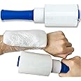 500ft Plastic Wrap for Tattooing Ice Packs Athletic Film with Rotatable Handle Elastic Clear Wrap for Injuries Ice Bags Body Stretch Wrap for Moving Supplies