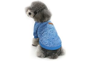 Idepet Pet Dog Classic Knitwear Sweater, Fleece Coat for Small,Medium,Large Dog,Warm Pet Dog Cat Clothes,Soft Puppy Customes (S, Blue)
