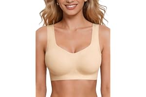 PoseFree Jelly Bras for Women Seamless Wireless Sleep Bra Comfort Soft Supportive Bralette Full Coverage T-Shirt Bra