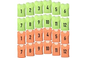 BGHTYYP 24 Pack Nylon Mesh Soccer Scrimmage Team Practice Vests Pinnies Basketball Jerseys Train Vest Adult Sport Football