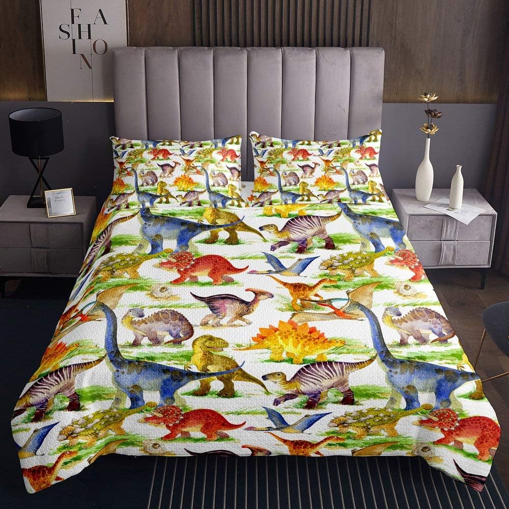 Erosebridal Kids Dinosaur Bedspread Queen Size, Jurassic