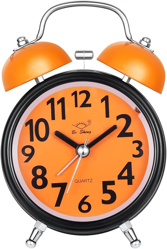 Alarm Clock for Heavy Sleepers, Twin Bell Cute Silent
