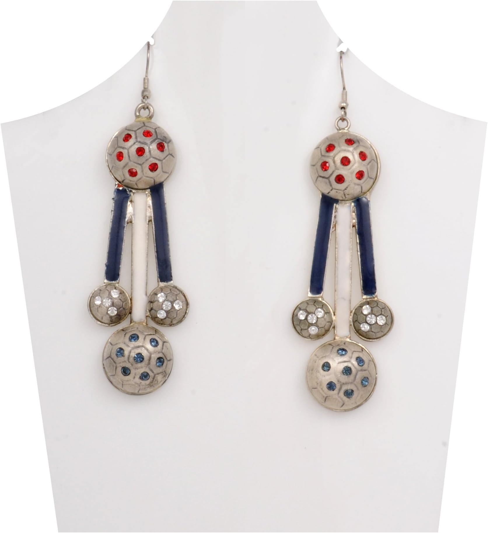 Woap Multi Colour Apoxy With Red & Blue Colour Stone In Metal Football