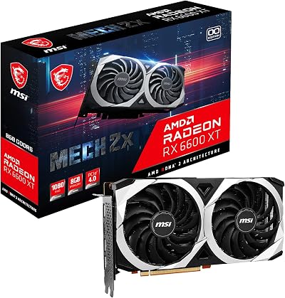 MSI Radeon RX 6600 XT MECH 2X OC 8GB GDDR6 Graphics Card - 2048 Cores