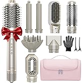 Lavomist 8-in-1 Dual Voltage Hot Air Styler & Hair Dryer Brush with Straightener & Curler Attachments, 110,000 RPM Ionic Fast Drying for Frizz-Free Styling, Includes Travel Bag