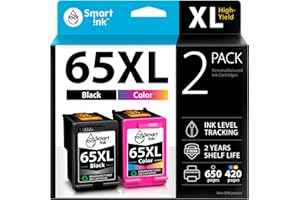Smart Ink Remanufactured Ink Cartridges Replacement for HP 65 XL HP 65XL (Black & Color 2 Combo Pack) for DeskJet 3755 2600 2