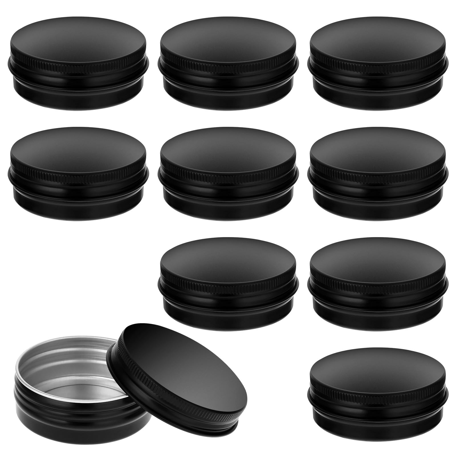 10 PCS Lip Balm Containers, Small Tins with Lids, Lip Balm Tin Aluminium Small Tins with Lids, Screw Pots Metal Tin with Screw Lid for Salves, Lotion Bars, Candles